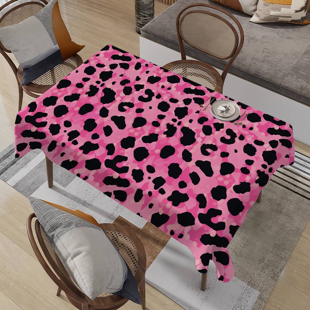 Home Textiles Classic Fashion - Mantel rosa con estampado de leopardo,